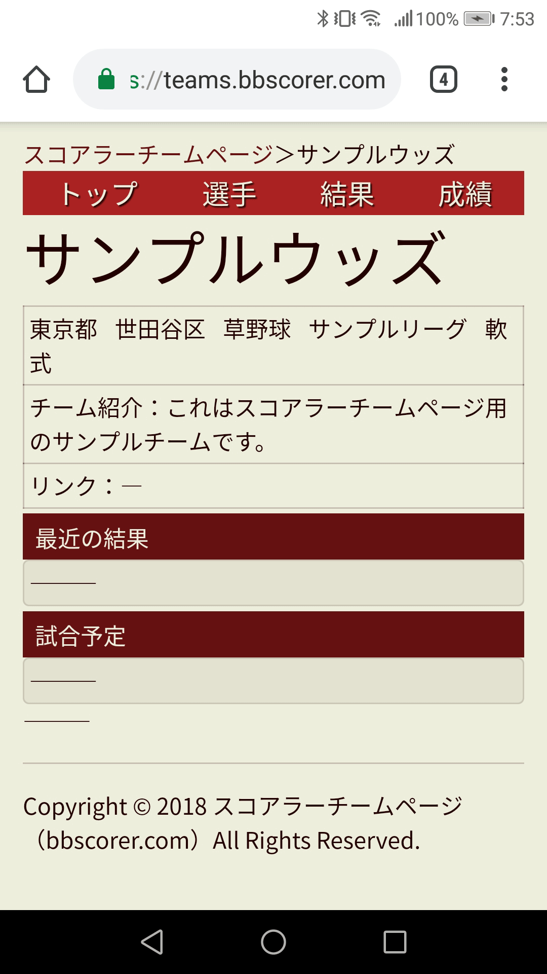 チームトップページ